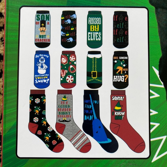“Elf” 12 days of Christmas socks (NIB) - Picture 5 of 8